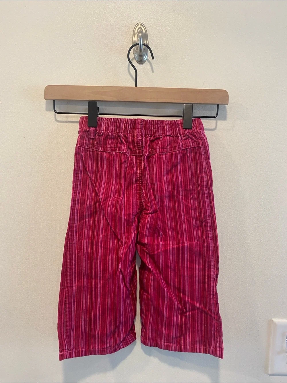 Carters vintage girls toddler wide leg cord pants pink striped 24 months